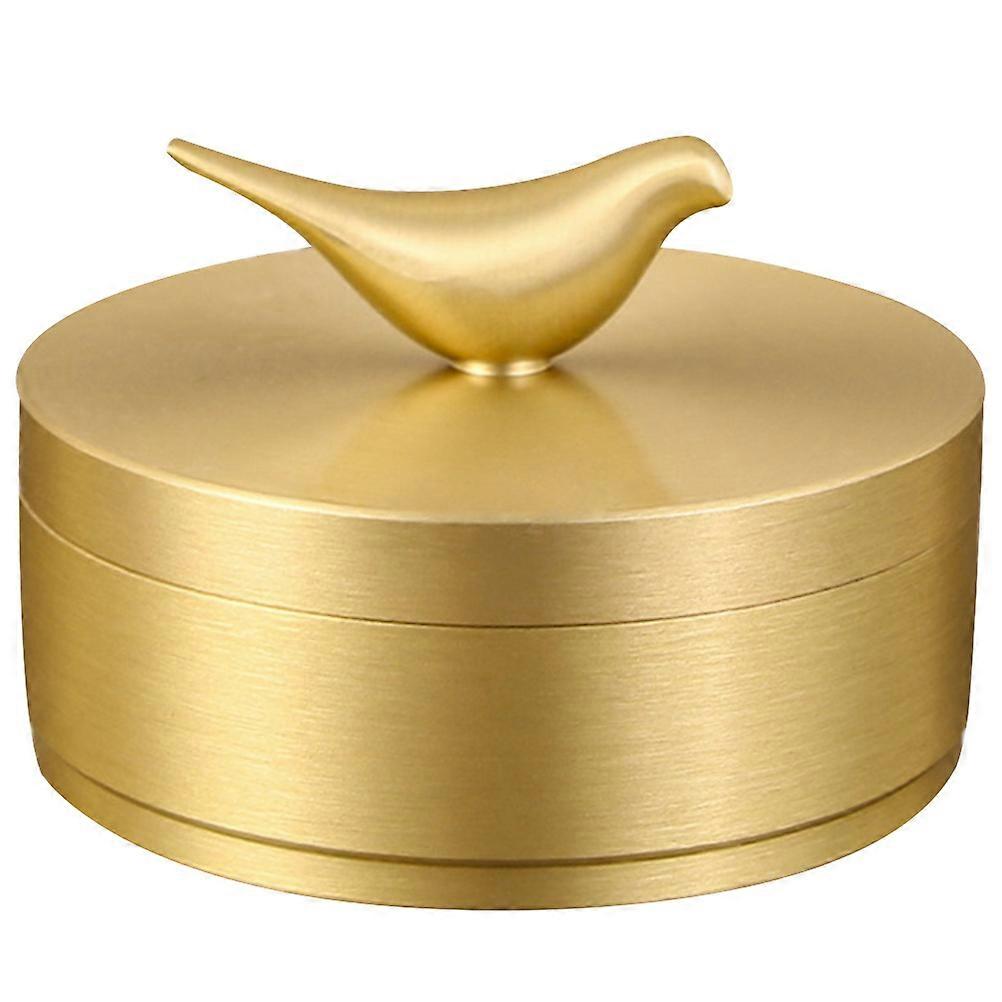 Simple Style Bird Pattern Ashtray Smooth Brass Ashtray Vehicle-mounted Convenient Ashtray