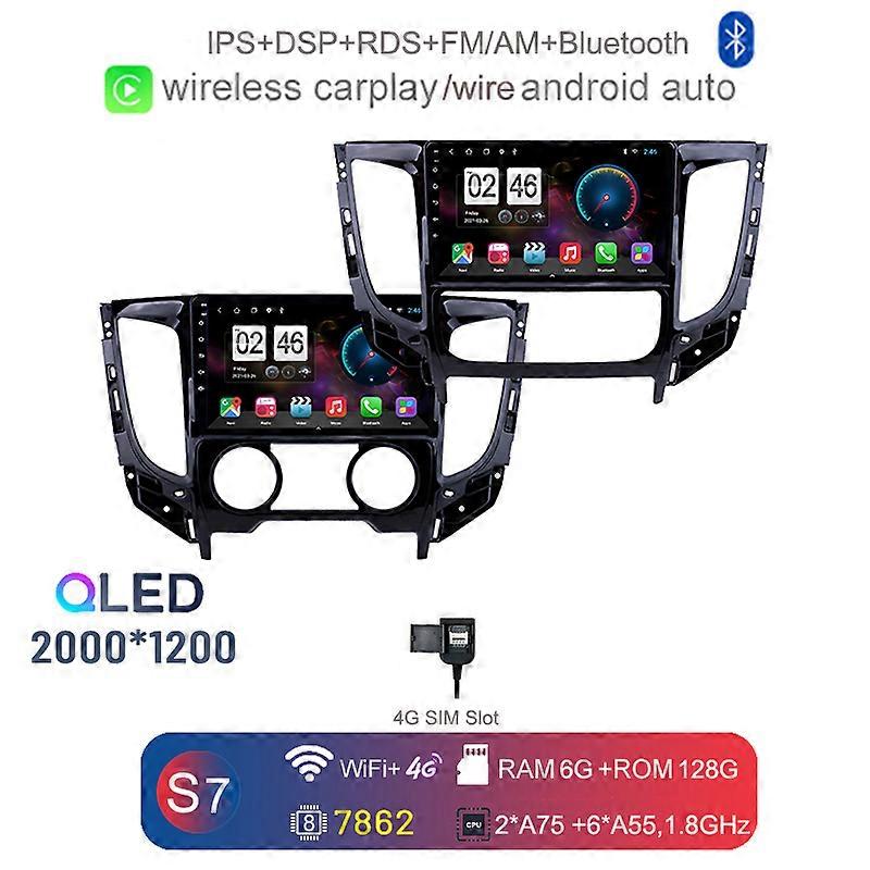 2000*1200 Carplay Auto Android 12 8G+128G Car DVD Player GPS WIFI Bluetooth RDS Radio For Mitsubishi Triton L200 MT AT 2015-2019