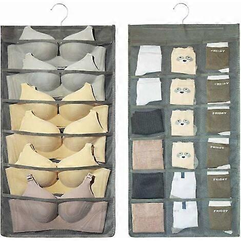 Double-Sided Hanging Wardrobe Storage Bag - 24 Pockets