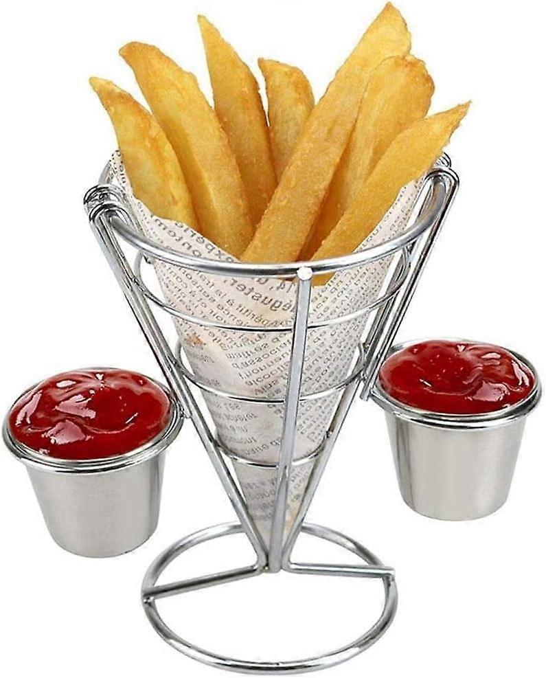 Stand de frites, stand de collations, porte-amuse-gueules, porte-frites, support de frites, support de frites, support de frites, support de frites, acier inoxydable, français 