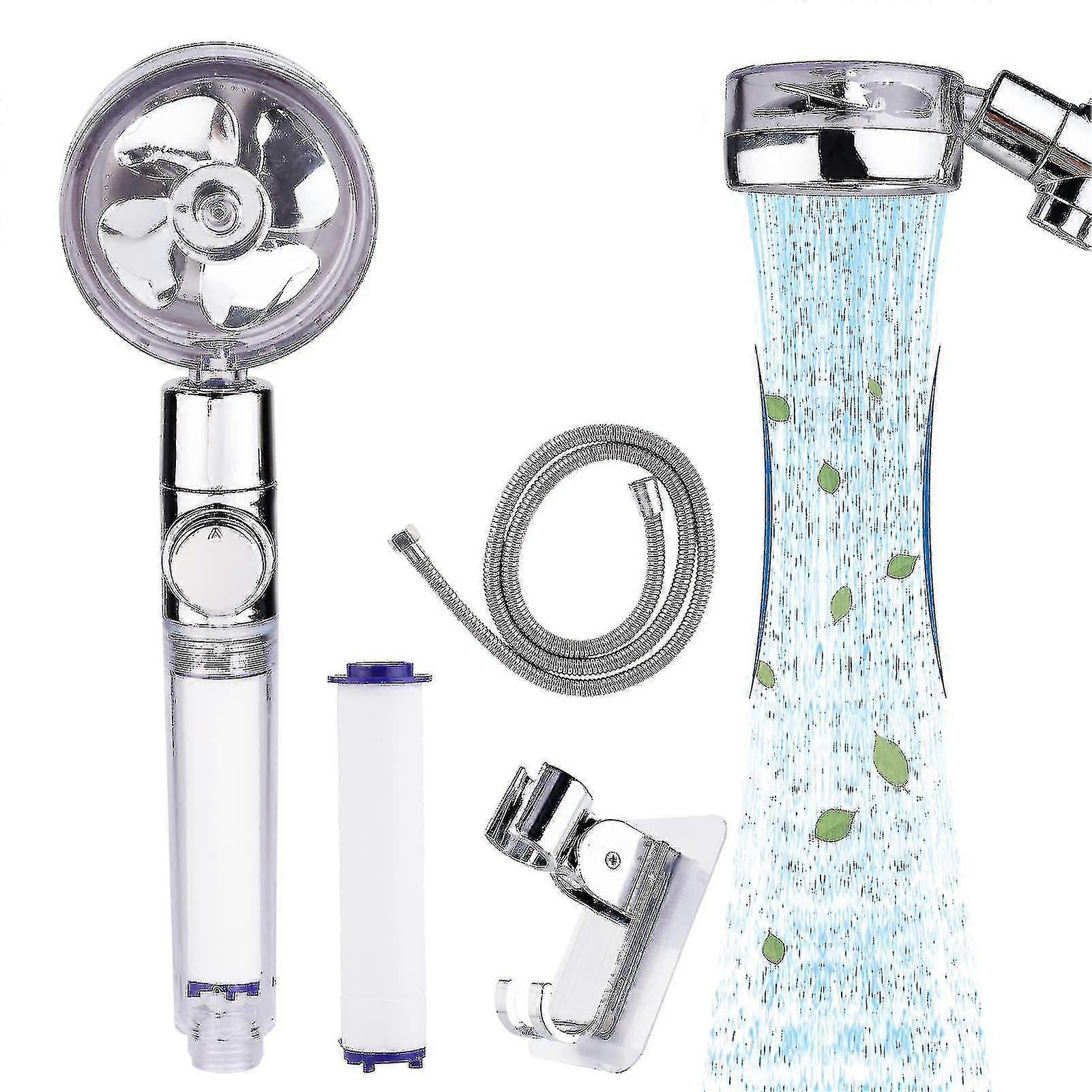 360 Rotating High Pressure Propeller Driven Handheld Shower Head