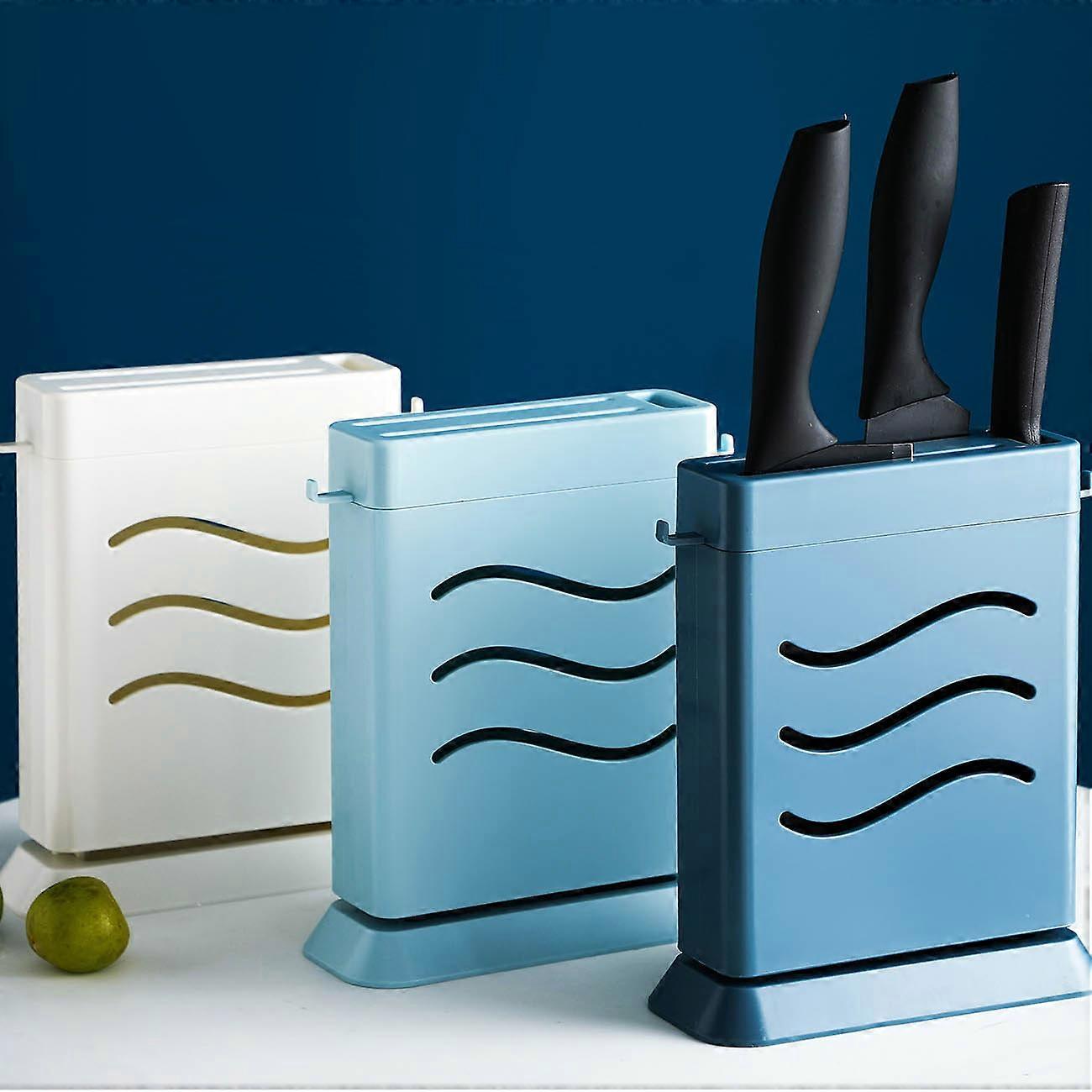 kitchen multifunctional three-hole invisible knife holder hollow drain kitchenware storage rack kitchen storage rack tool