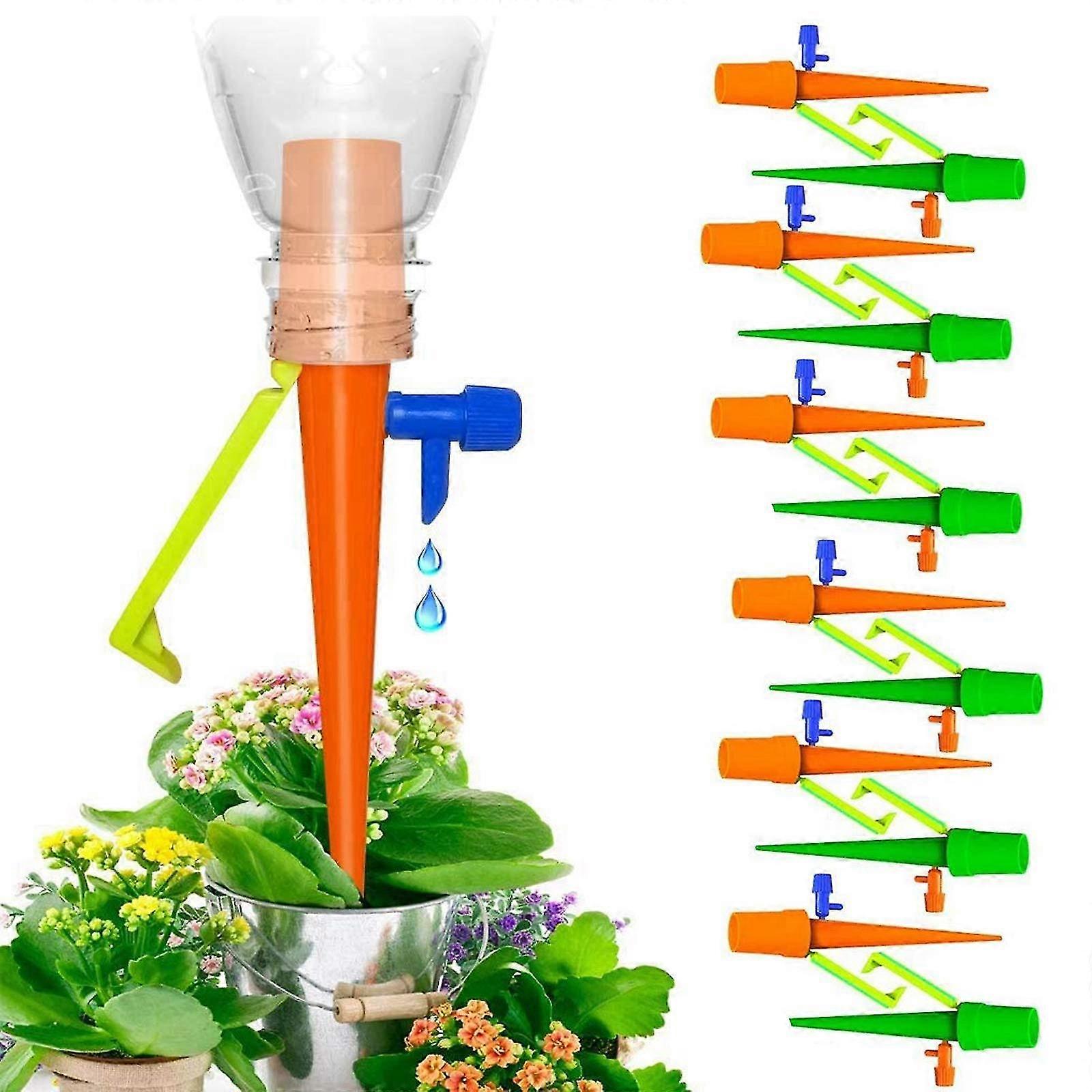 Plant Watering Devices, 2/6/12/18/30pcs Self Watering Spikes With Anti-tilt Bracket & Valve Control Switch