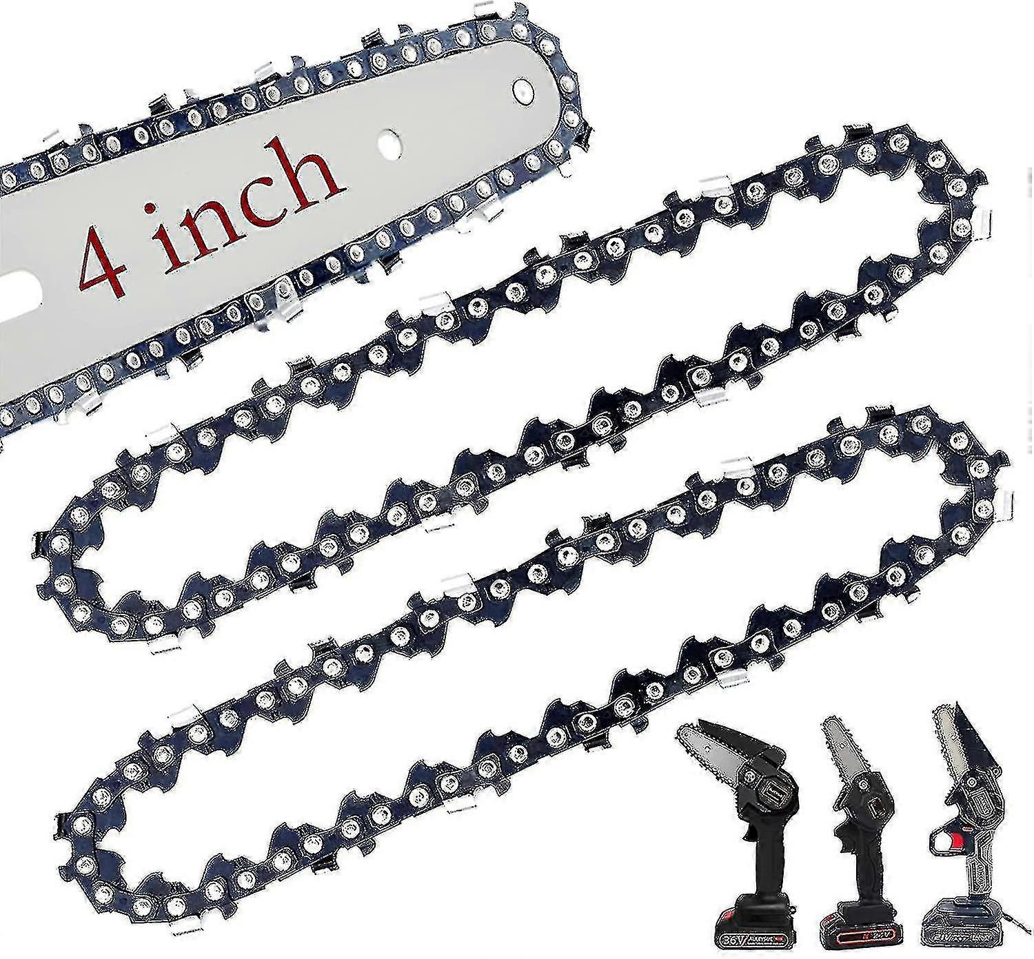 2 Packs Mini Chainsaw Chain, 4 Inch Replacement Chains High Quality