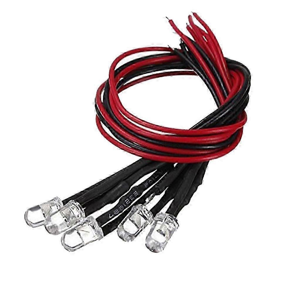 10PCS 12V 5mm Pre-Wired Round Shape Bulb Lamp LED Flash Light(Red)