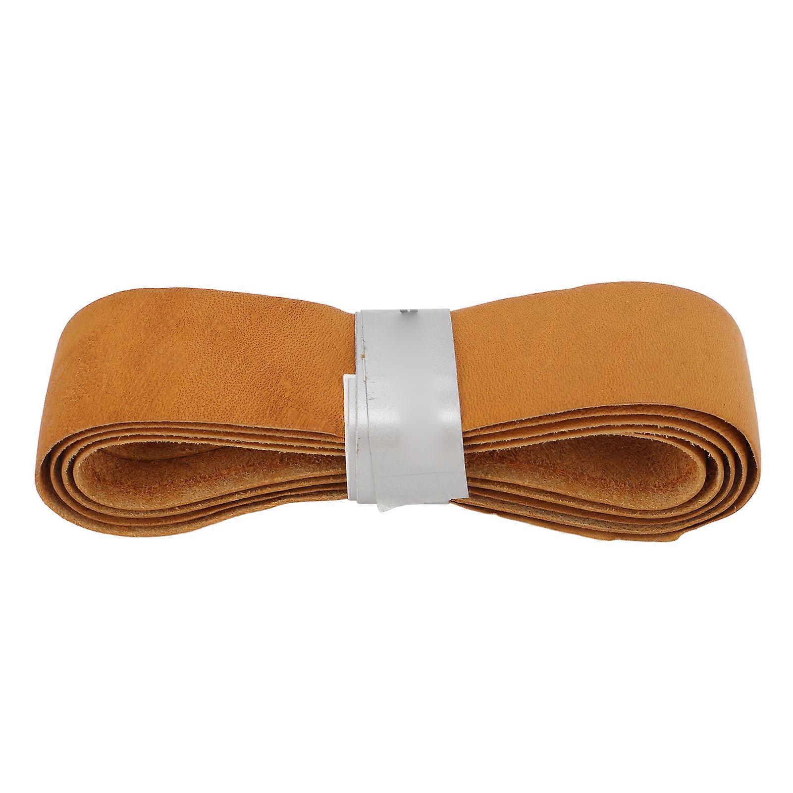 Cowhide Tennis Racquet Replacement Grips Wrapping Belt Badminton Racket Handle Tape Overgrip,Light Brown