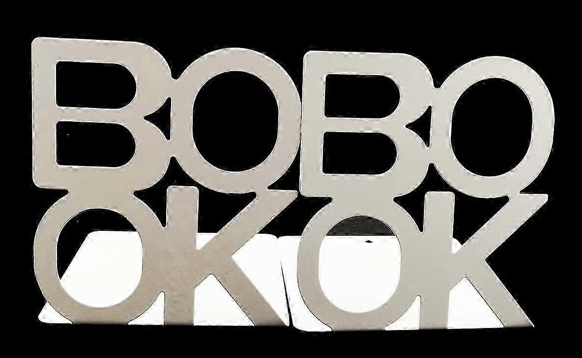 Book Shape Non-Slip Bookends for Home, Office, Kitchen (White)