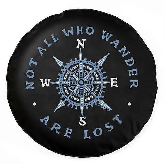 Compass rose black spare tire cover uv sun wheel covers fit for trailer, Rv, Suv and many vehicle 15 inch