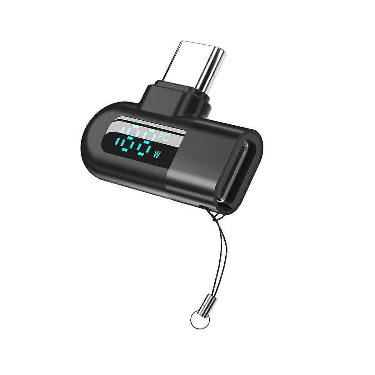 6A Digital Display Type C to Type C OTG Adapter for 120W Fast Charging USB C Cable USB2.0 Connecto
