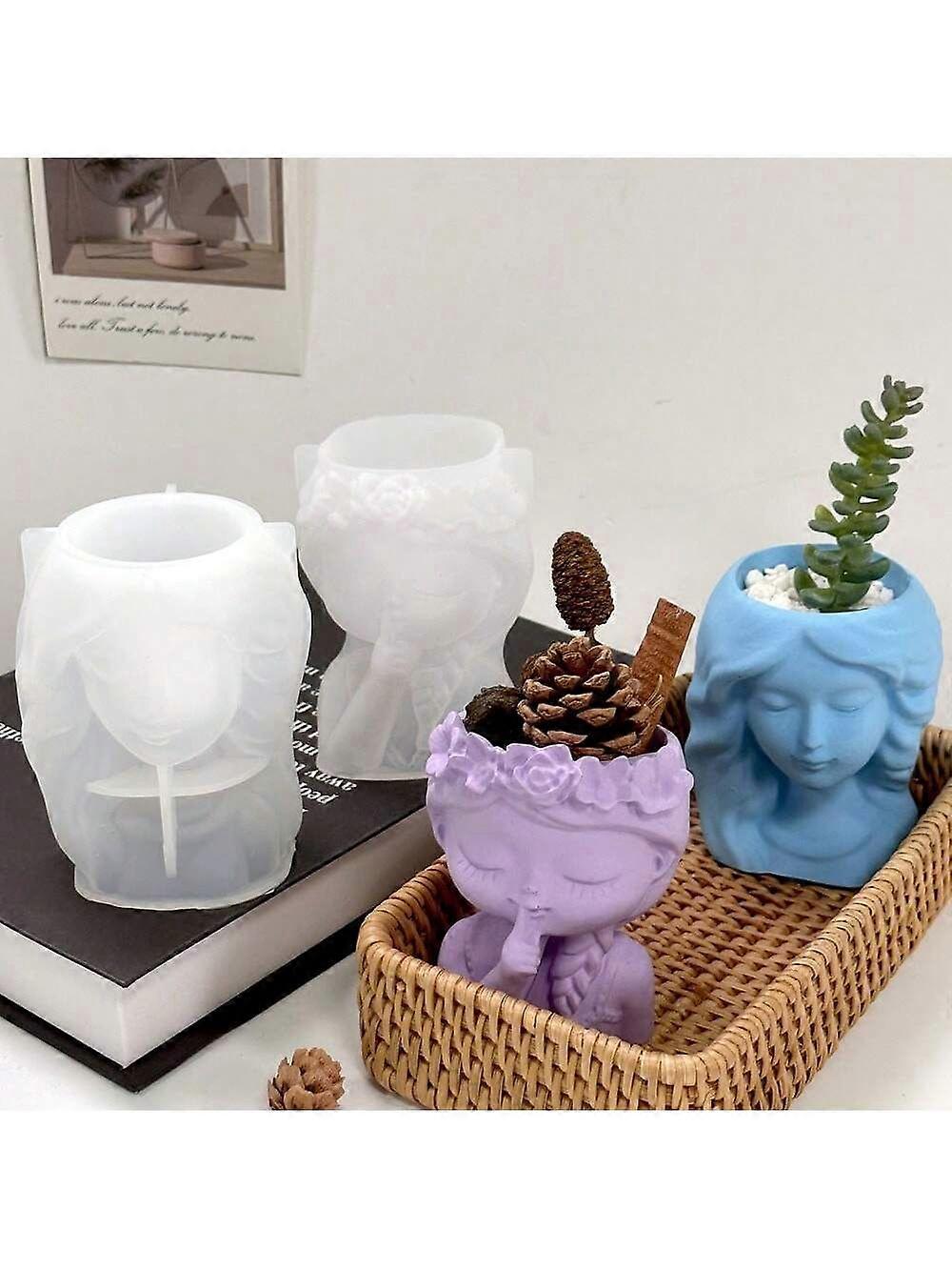 Flower Beauty Pot Plaster & Silicone Mould For Resin Dropper, Candlestick, And Vase