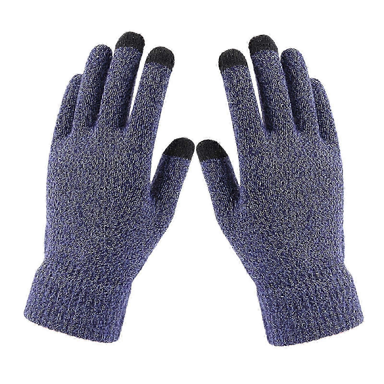 Windproof Winter Gloves Touch Screen Warm Thermal Unisex Knitting Mitten Black