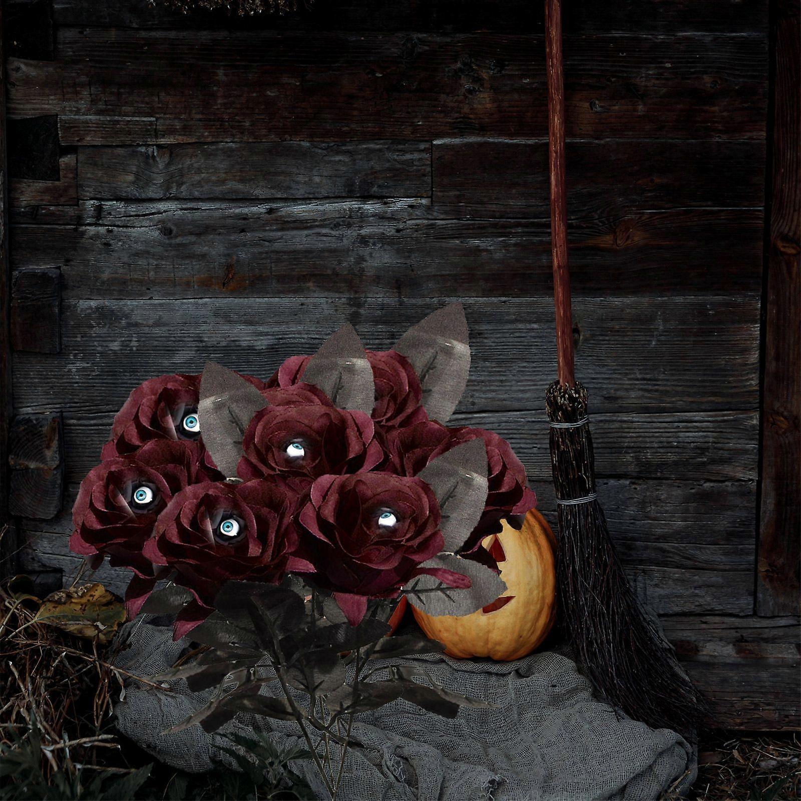 Artificial Rose Artificial Flower Halloween with Eyes Decoration Multi Color Artificial Rose