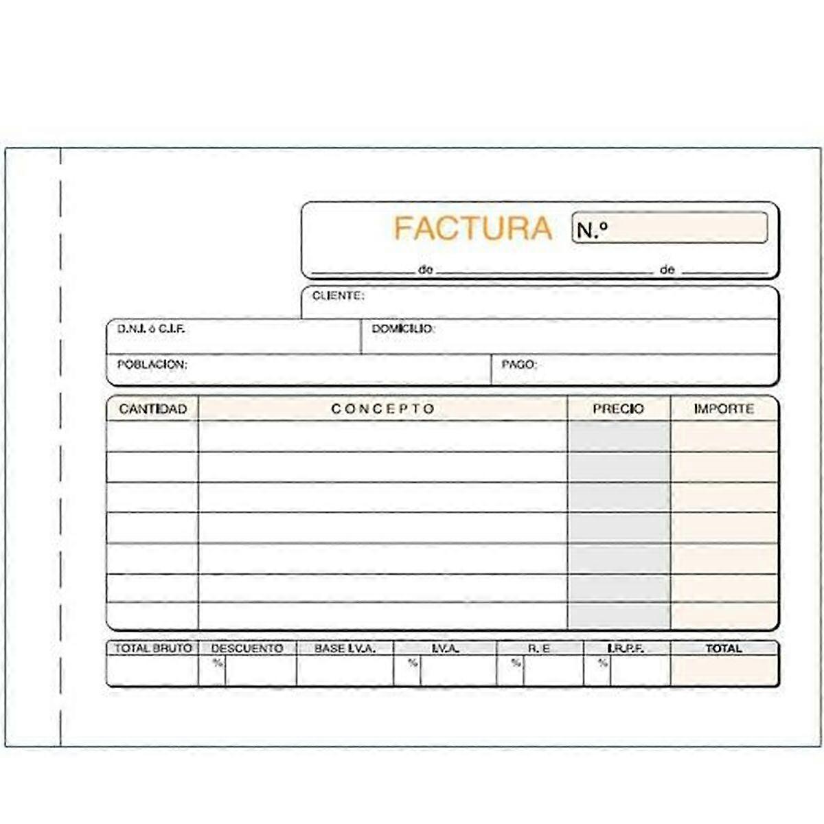 Invoice Check-book 15 x 10,5 cm (5 Units)