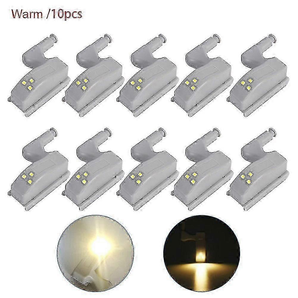 10pcs Universal Led Under Cabinet Light Cupboard Inner Hinge Lamp Closet Wardrobe Sensor Lights