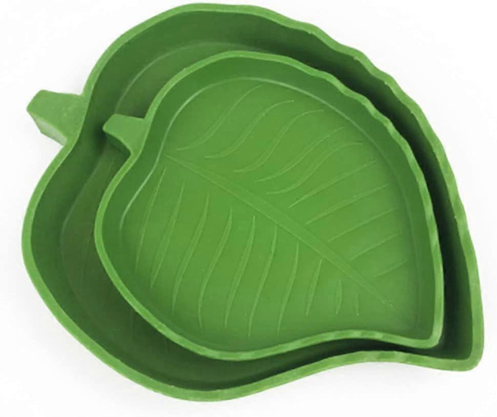 Reptile Water Bowl, Leaf Shaped, Turtle Drinking