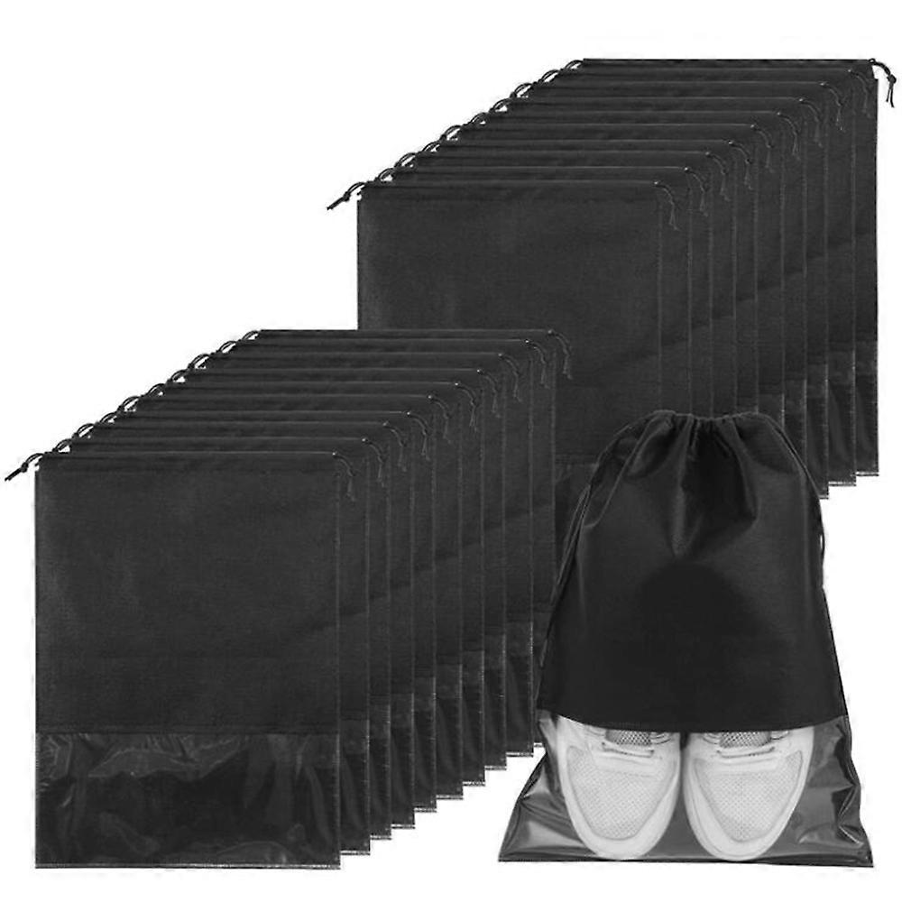 Shoe Pouches, Transparent Window, Non-woven Fabric, Drawstring Closure, Waterproof