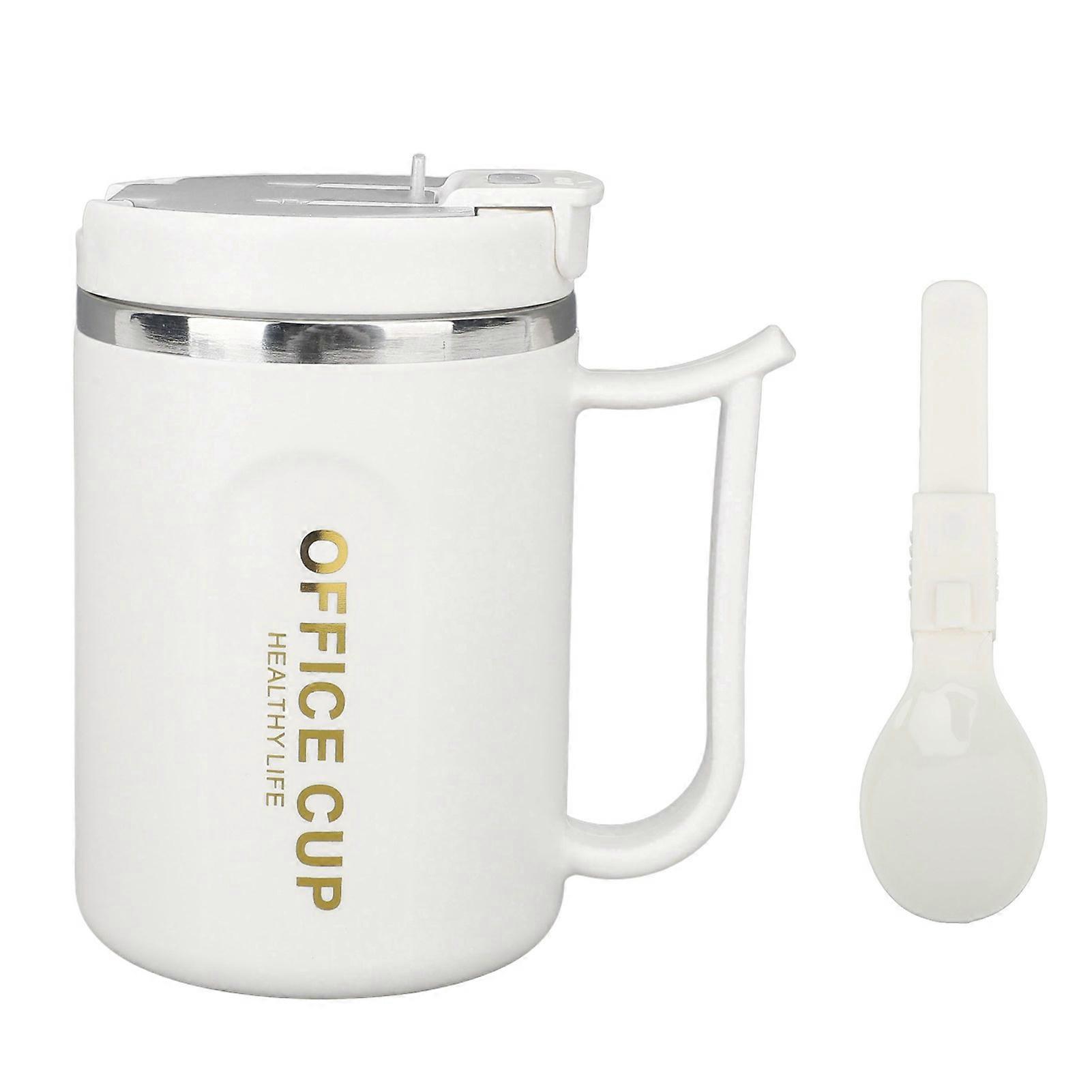 304 Stainless Steel Insulated Coffee Mug Double Layer Anti Scalding Mug with Handle Lid Scoop