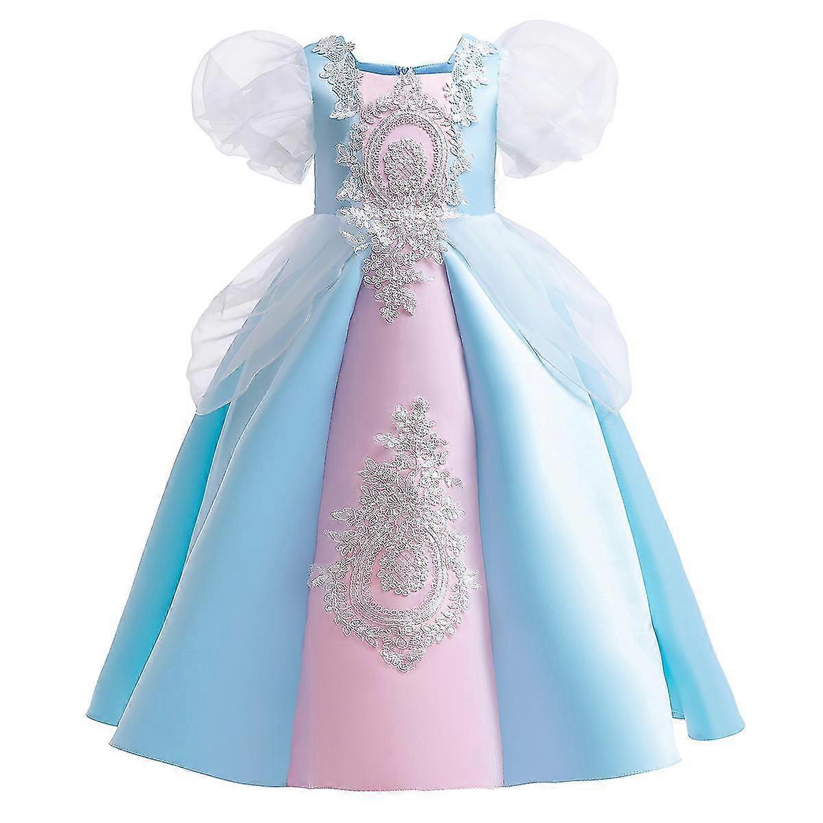 Retro Girls Puff Sleeve Princess Dress