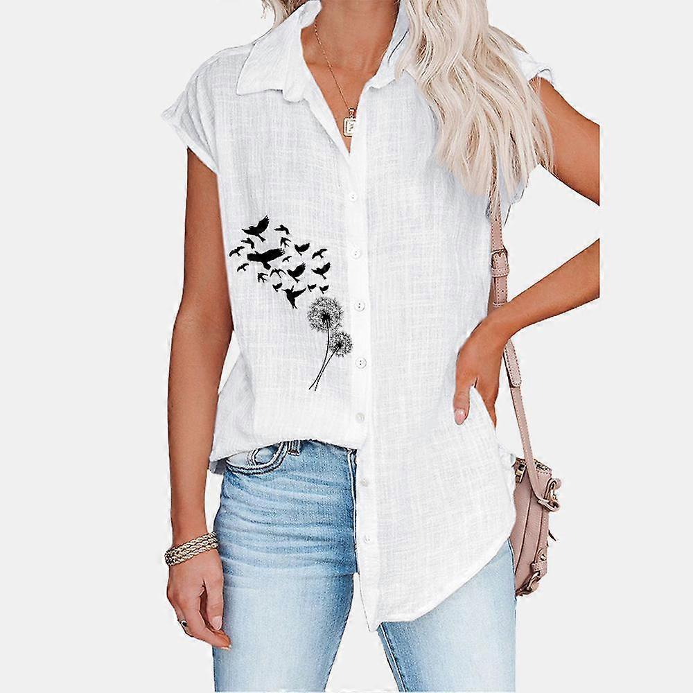 Damska koszulka z nadrukiem na co dzień Wiosna i lato Moda Bluzki z krótkim rękawem Plus rozmiar Cienka koszula kardigan