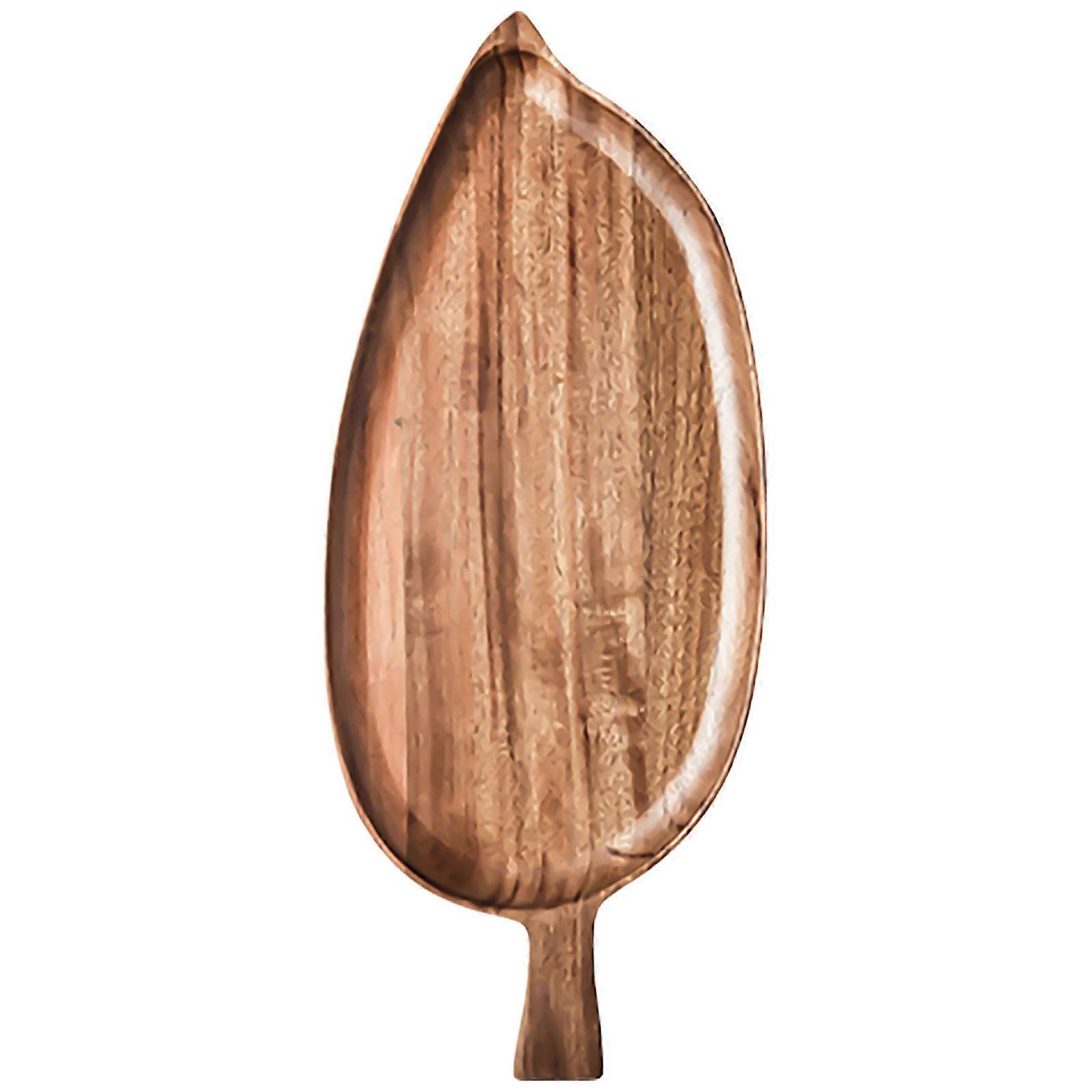Multipurpose Wood Dish Leaf Shaped Large Platter for Snacks Elegant Sushi Presentation Container Elegant Tableware