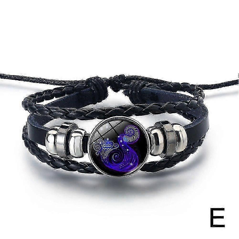 Βραχιόλι Serene Manifestation 12Constellations Gemstone Leather Improve Energy-Good-Yvan