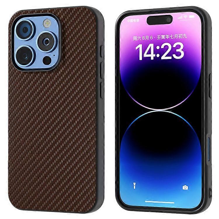 ABEEL Compatible For iPhone 16 Pro Max Case Leather+PC+TPU Phone Cover Carbon Fiber Texture