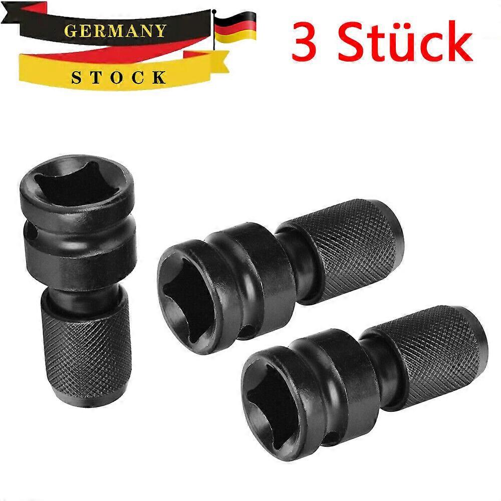 3x impact wrench adapter 1/2 in - 1/4 in socket to bit holder hexagonal shank