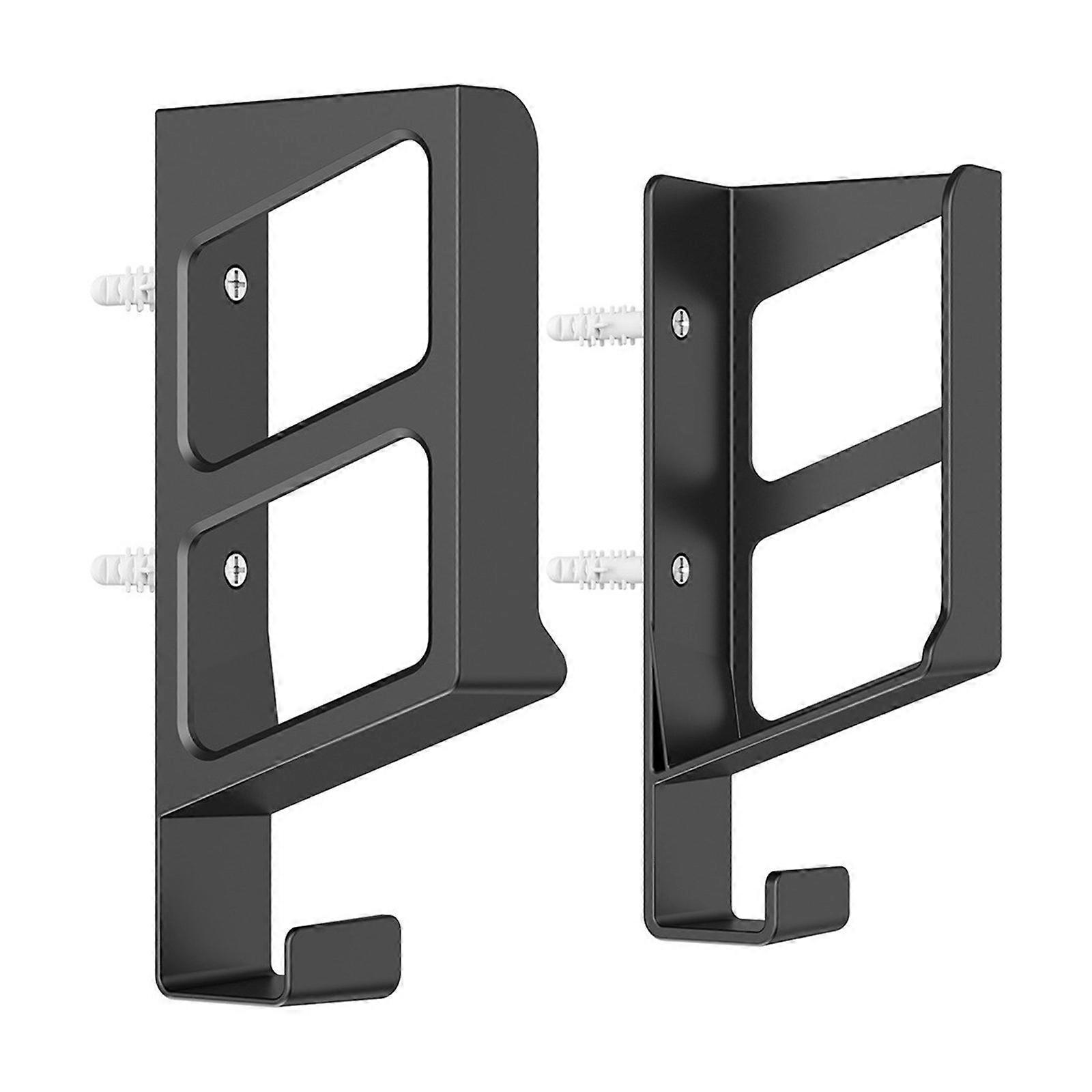 Space Saving Wall Mount Holder Stand Efficient Storage Bracket Easy Installation Rack for Set-top Boxes WiFi Router  Black