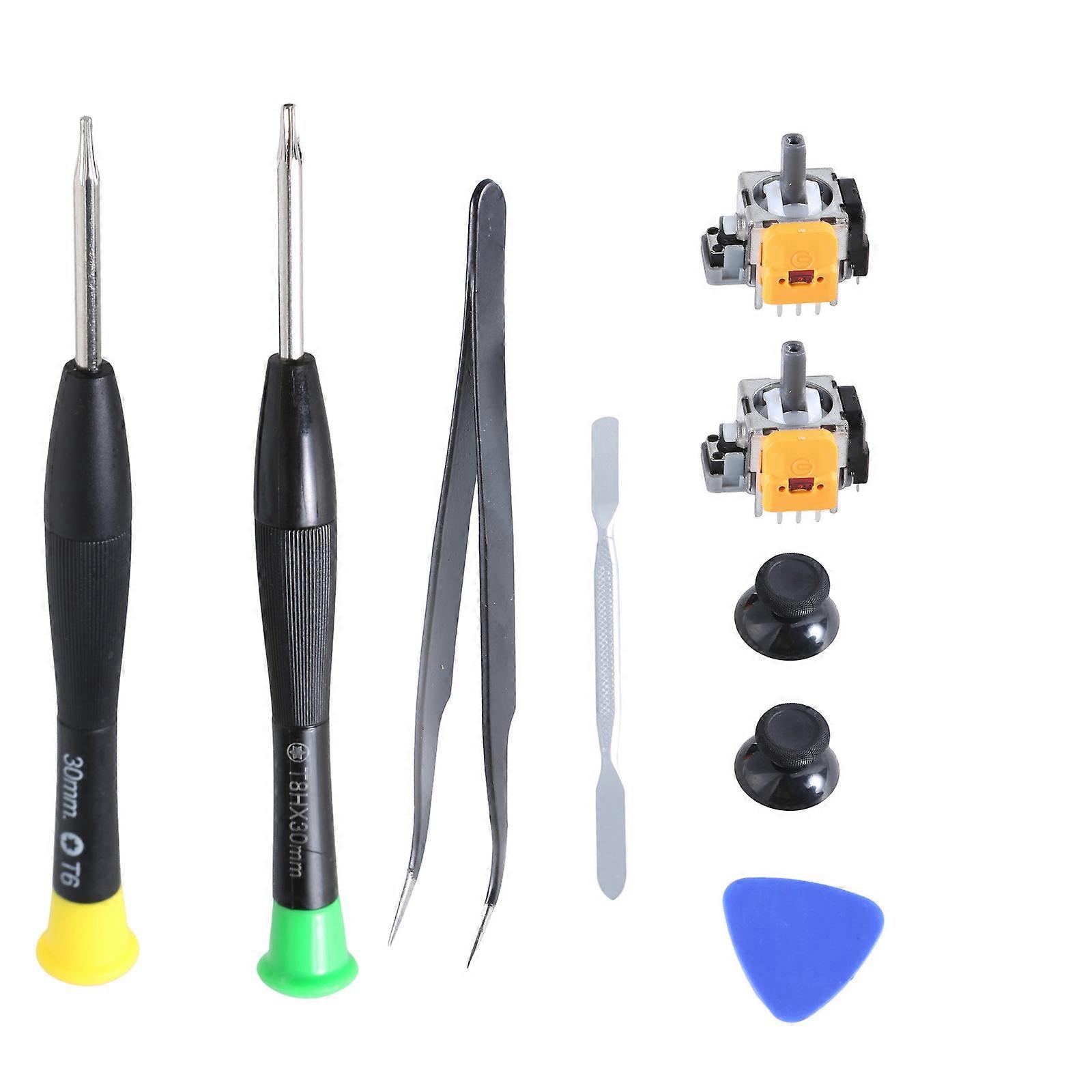 Replacement Joystick Set for XB One Controller with Screwdriver 3D Analog Thumbstick Mushroom Cover Caps & Pry Tool