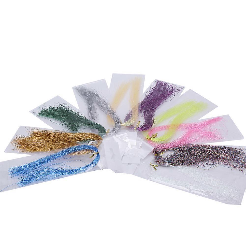 Shimmering Crystal Flash Fly Tying Material, Neutral Buoyancy Durable Threads for DIY Fishing Lure Kit