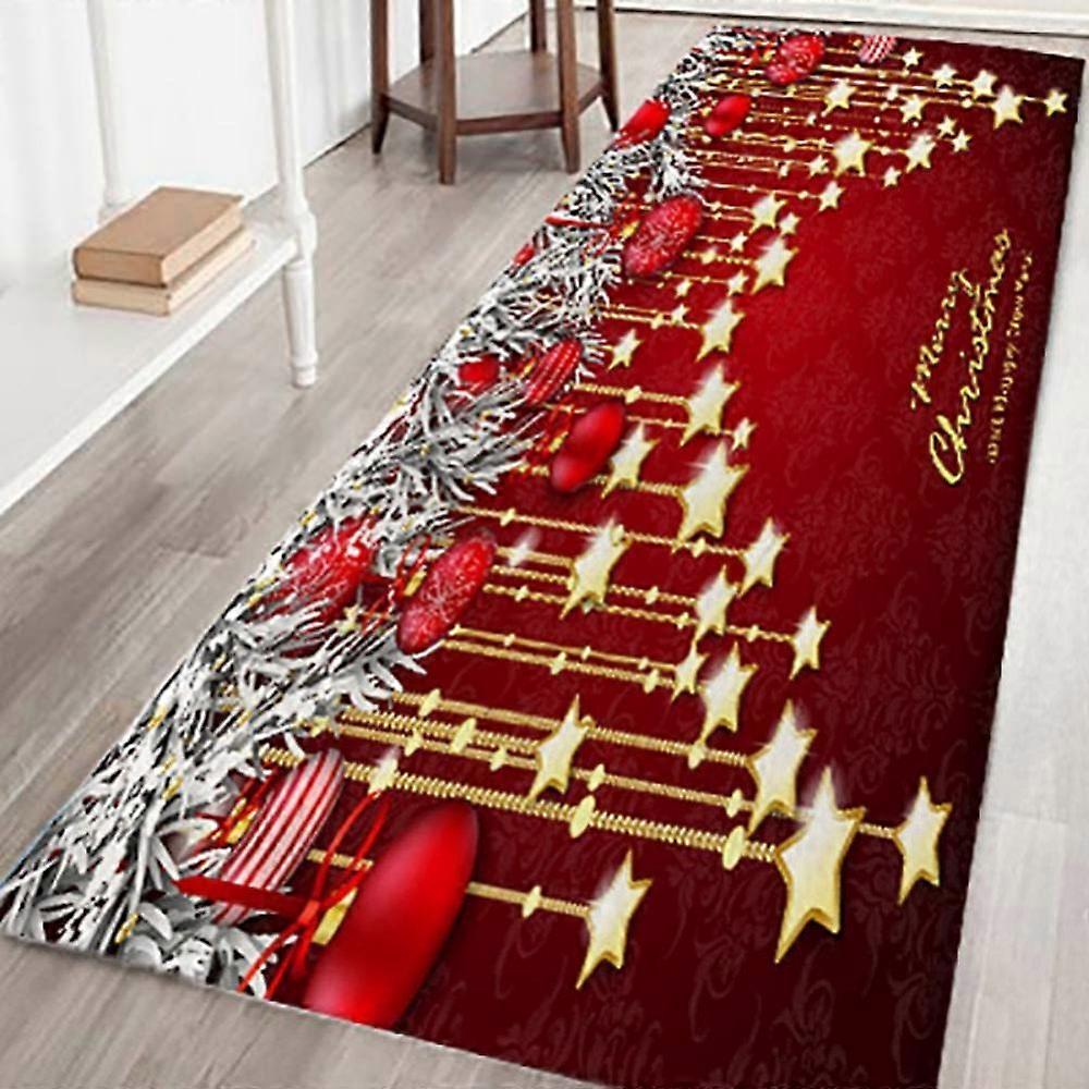 Decorative Christmas Runner, Soft Washable Rug with Non-Slip PVC Bottom, Coral Fleece Reusable Durable Mat, 60x180cm/23.6"x70"