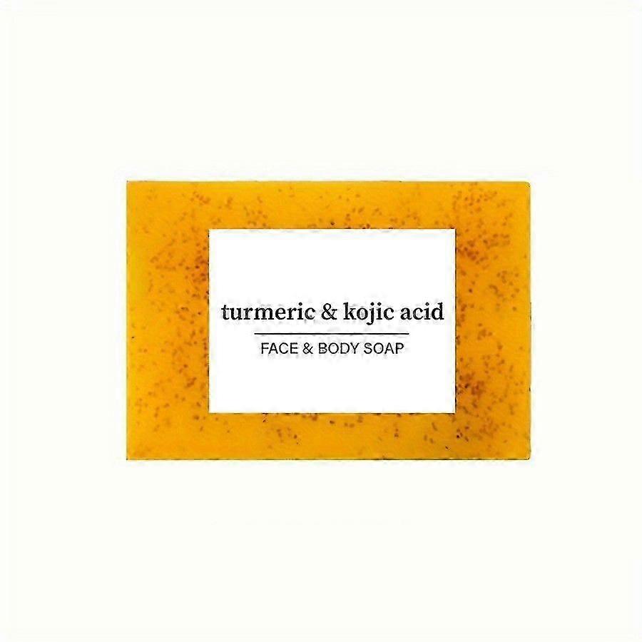 Lemon Turmeric Kojic Acid Soap,Natural Handmade Soap,Turmeric Soap Bar for Face and Body, Smooth Skin Tumeric Soap,Deep Cleansing Soap for Men & Women