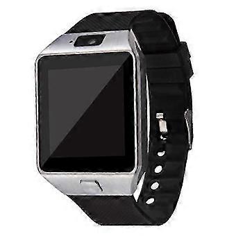 Sim Smartwatch Com Câmera Relógio de Pulso Compatível com Bluetooth Para Homens Mulheres Prata