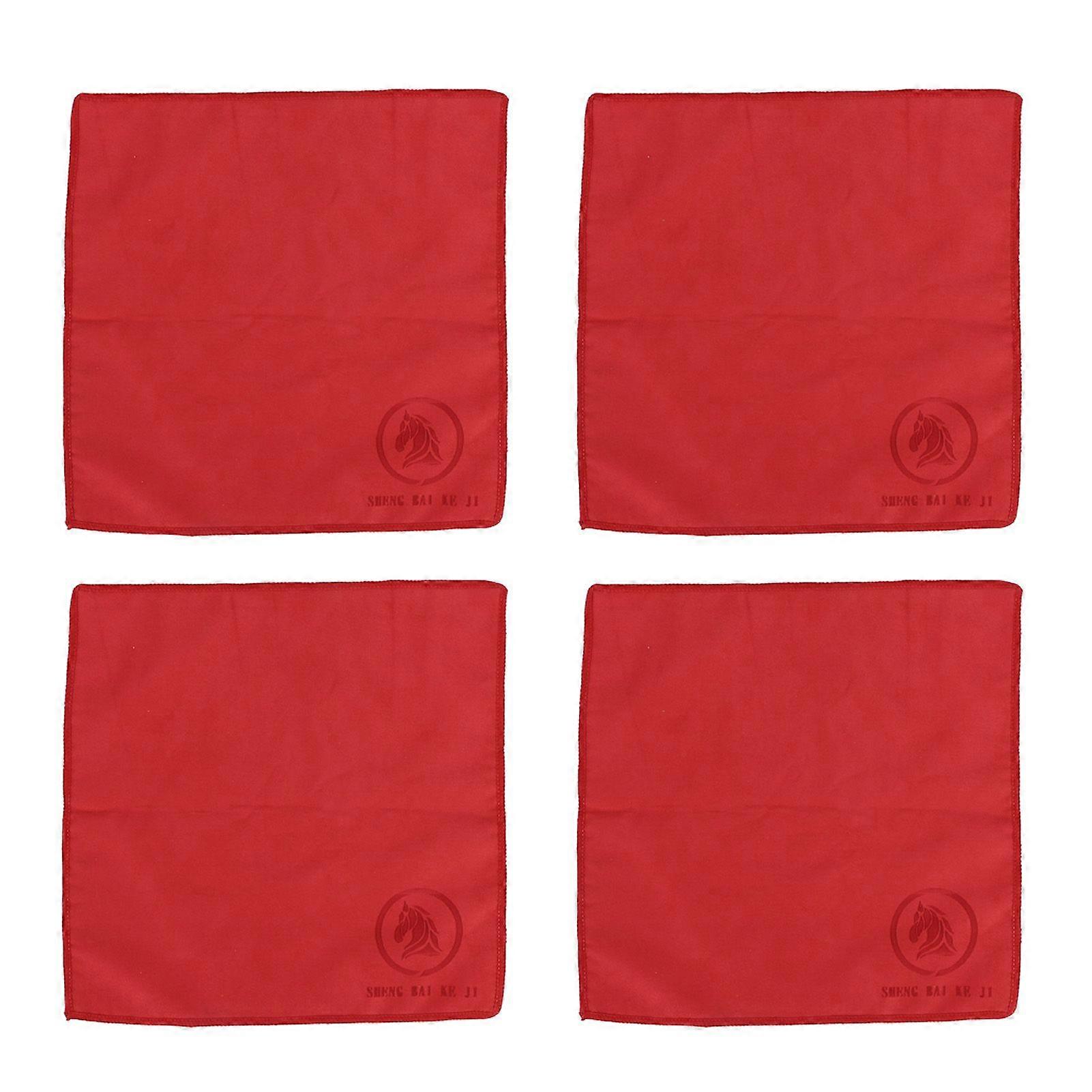 4pcs Double Sided Microfiber Towels Microfiber Drying Towels for Car Kitchen Bathroom Red