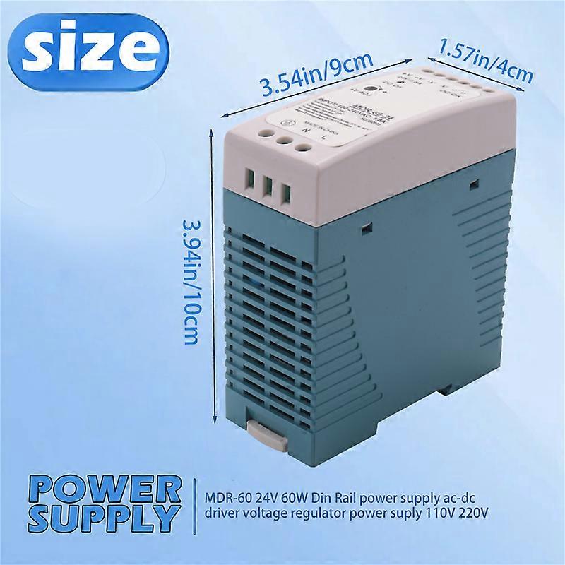 MDR-60 24V 60W Din Rail power supply ac-dc driver voltage regulator