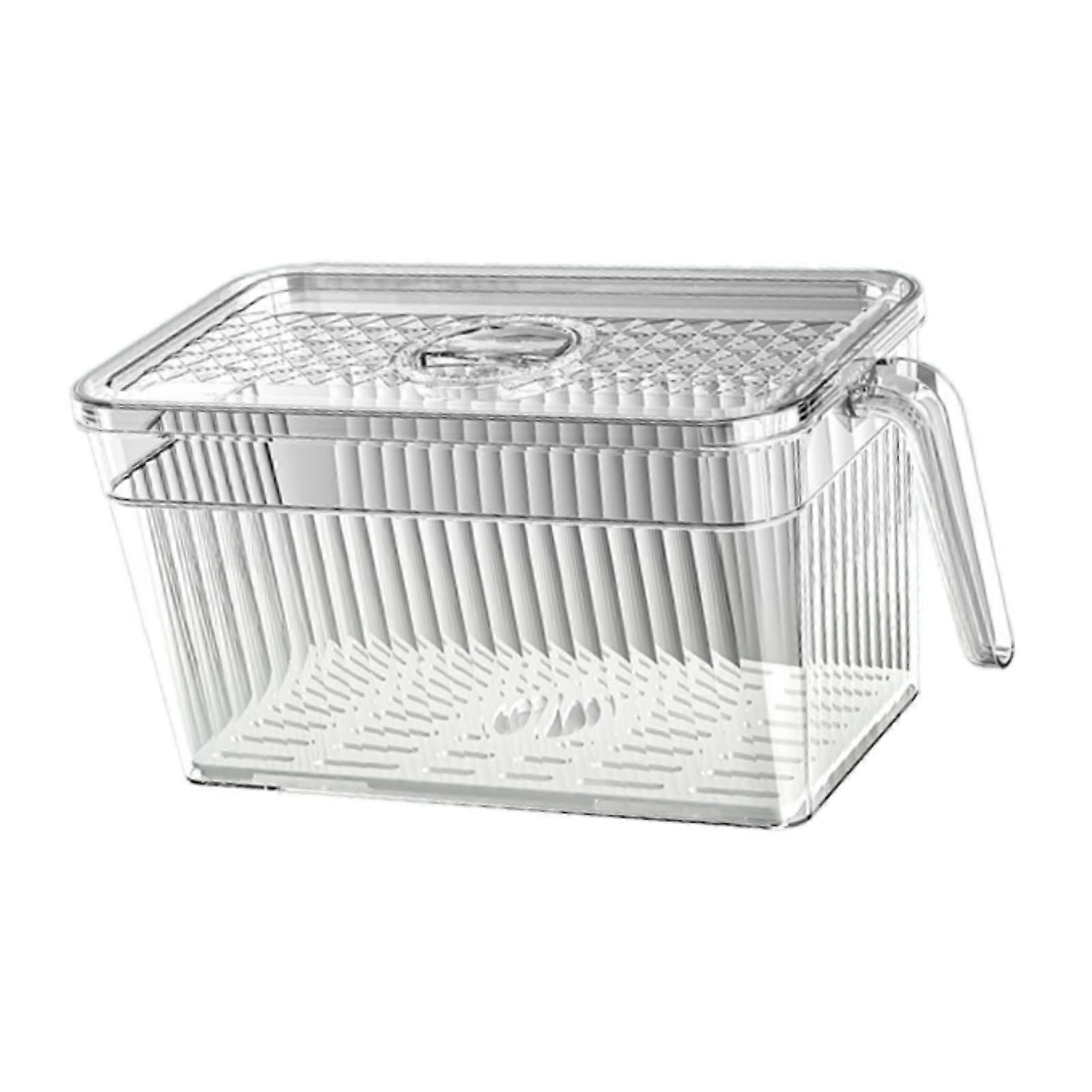Fridge Organizer Storage Container with Removable Drain Tray, Multipurpose