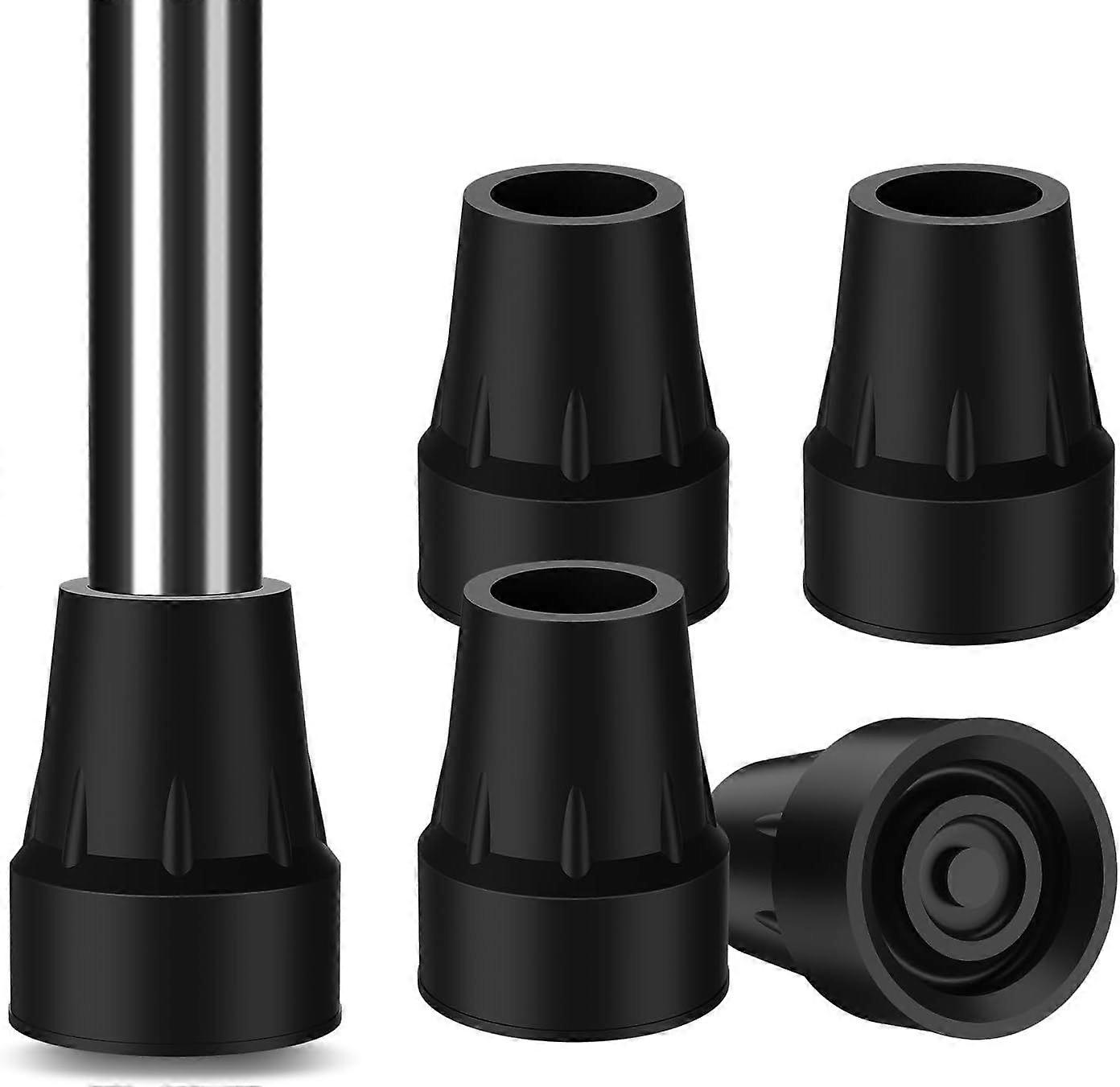 4pcs 22mm άκρες ζαχαροκάλαμου, παχιά λαστιχένια άκρα δεκανίκια, ακραία αντιολισθητική λαβή, εύκολη εγκατάσταση, ιδανικό για καλάμια / πατερίτσες / ραβδιά, μαύρο