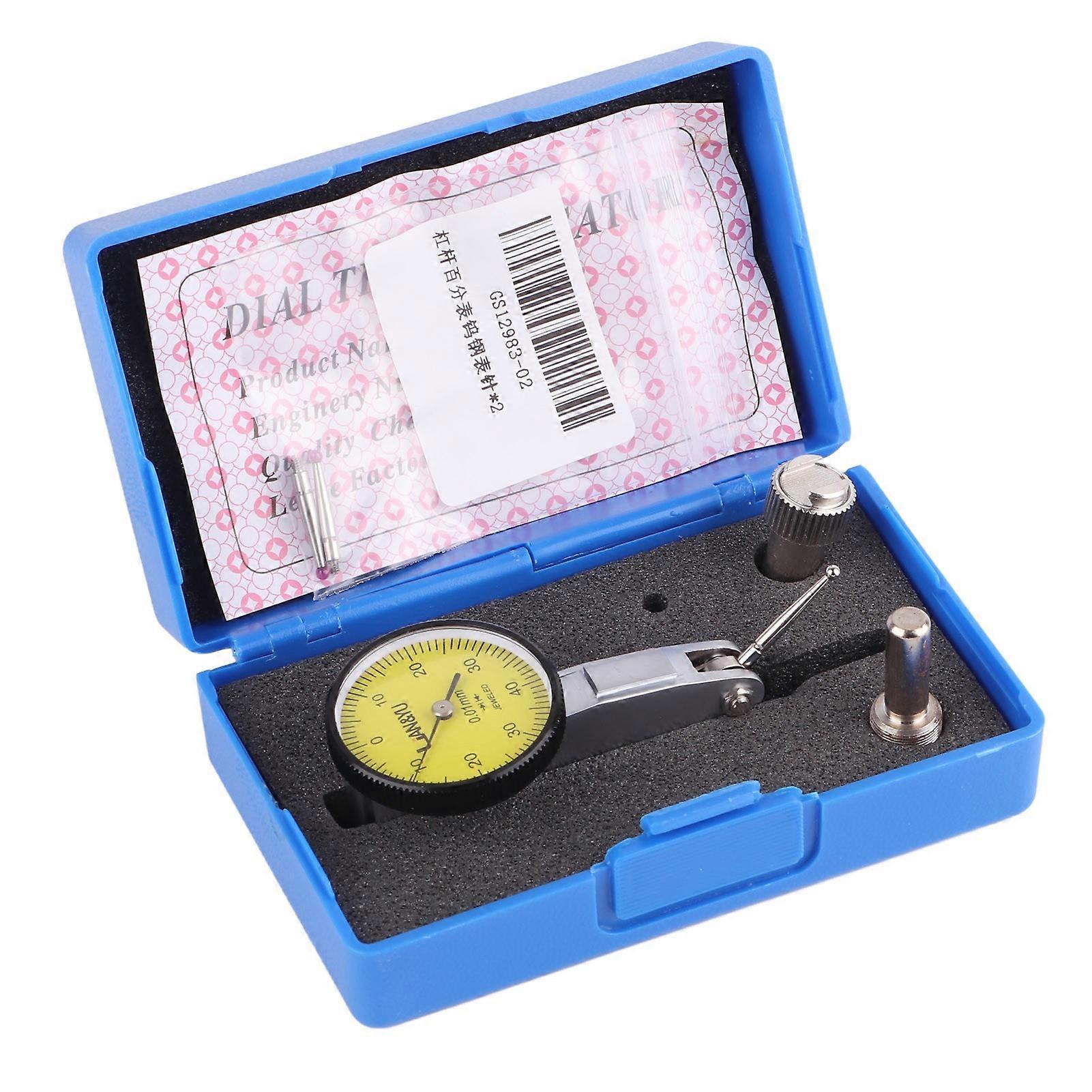 Precision Metric Dovetail Dial Test Indicator 0-40-0 0.01mm with 2 Ruby Probes