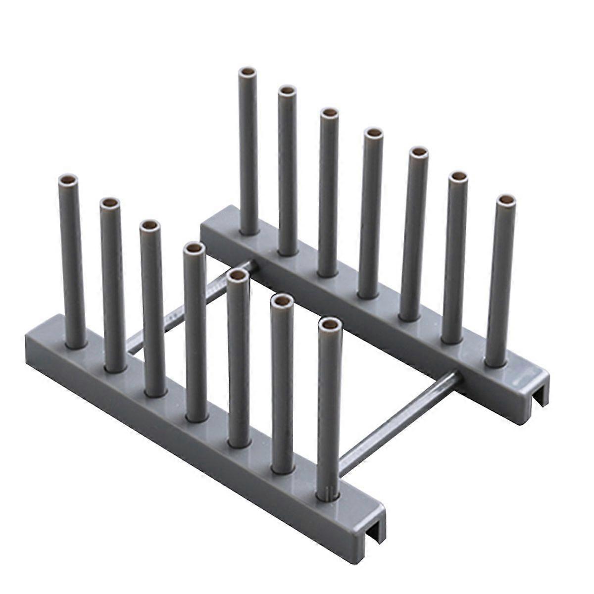 Grey Removable Dish Plate Drying Rack Draining Board Stand Holder for Kitchen Supplies