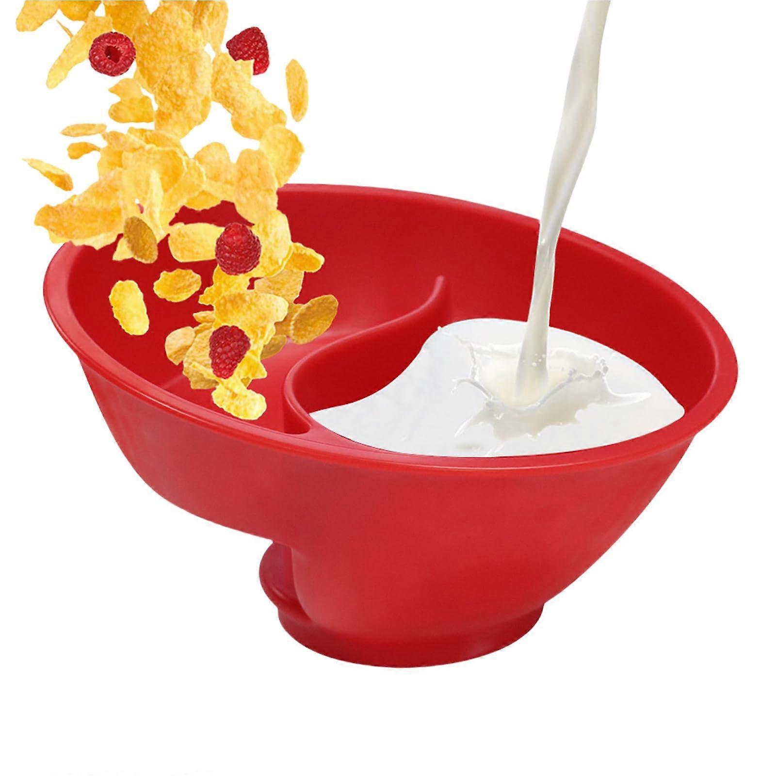 Anti-Soggy Divided Cereal Bowls Set of 2 - Durable Snack and Yogurt Containers with Separate Compartments, BPA Free