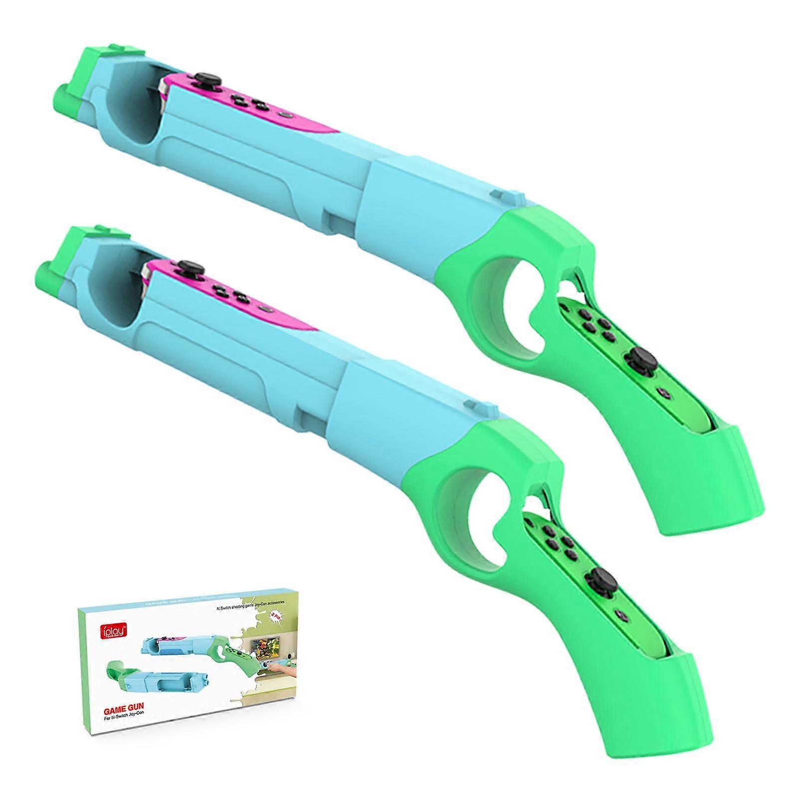 2 Pack Switch Game Gun Controller for Nintendo Switch Shooting Games Compatible with Wolfenstein 2 and Big Buck Hunter Arcade