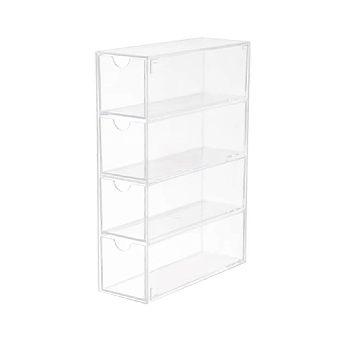 Glasses Storage Box 4 Layers Large Glasses Organizer Box Multifunctional Stackable Display Holder Reusable Cosmetics