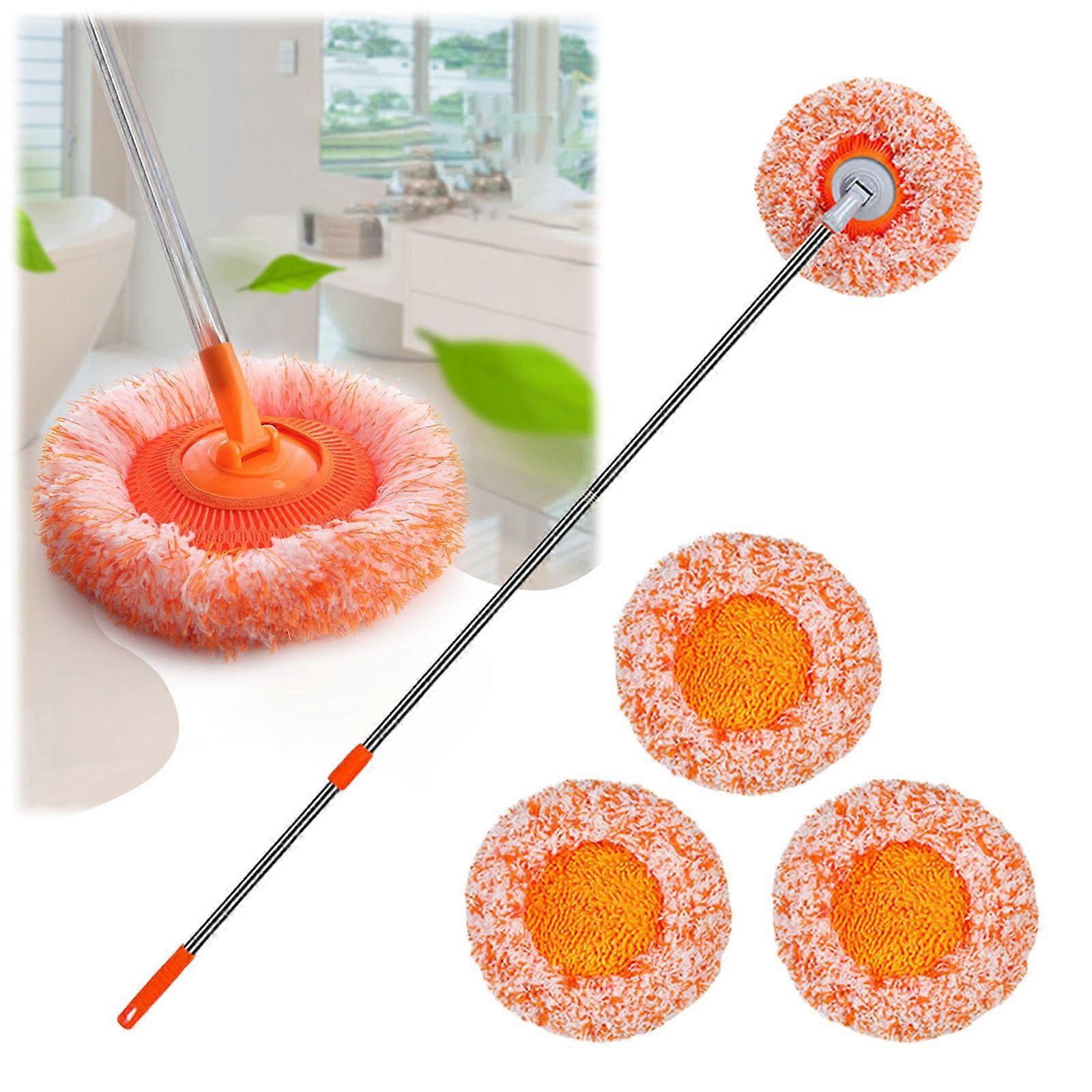 360° Rotatable Adjustable Cleaning Mop with 3 Heads Reusable for Floor, Walls, Ceilings, Window