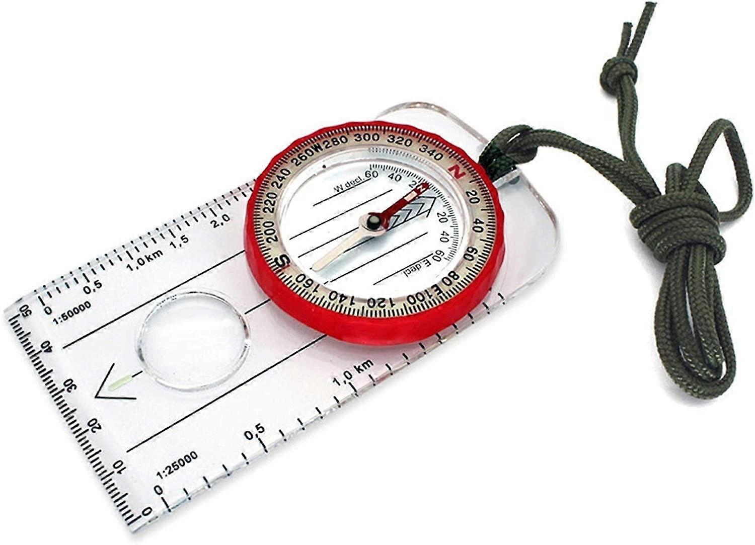 Outdoor Multi-Function Drawing Compass With North Needle, Magnifying Glass, Luminous Function, Accurate Map Reading