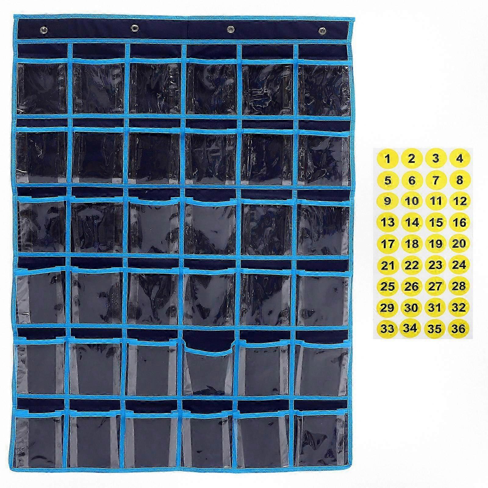 Wall Mounted Phone Storage Pocket Chart for School Classroom Organization