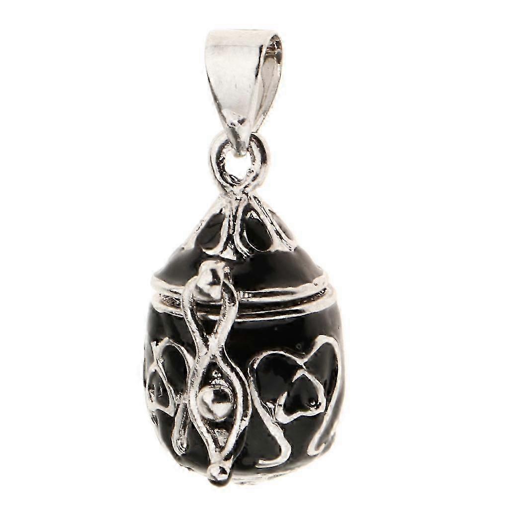 Black Enamel Openable Cremation Urn Pendant for Ashes - Necklace & Keyring Keepsake