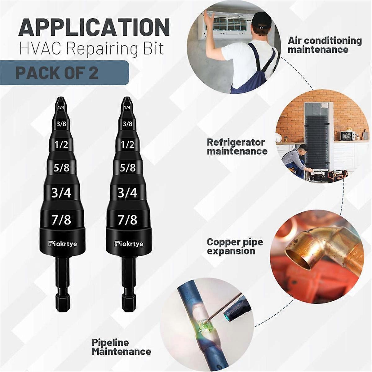 2Pcs 6 in 1 HVAC Copper Expander Swaging Tool