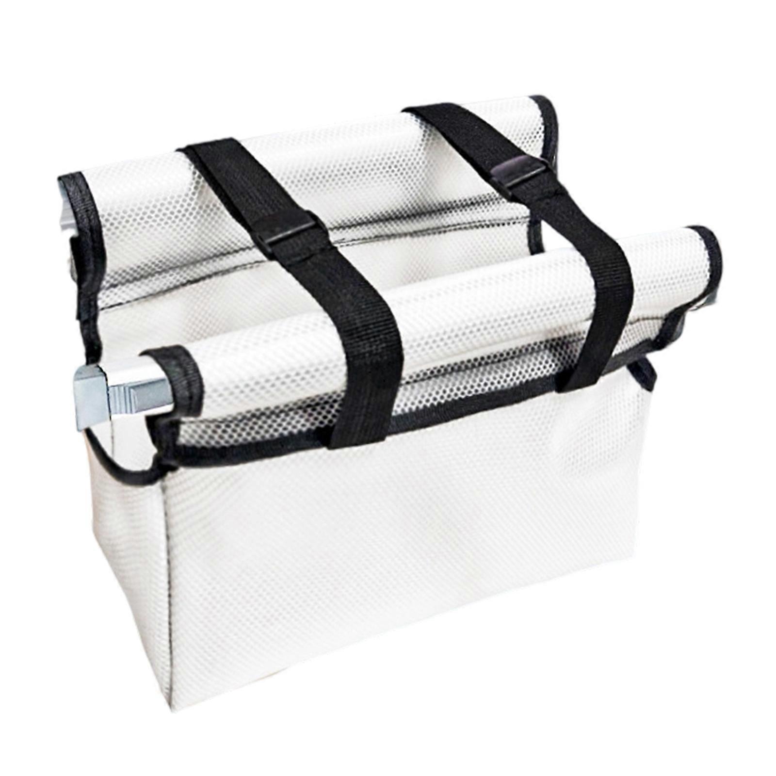 Large Capacity Tool Pouches For Folding Ladders Featurings Adjustable Shoulder Strap AntiSlip Base Durability Fabric White