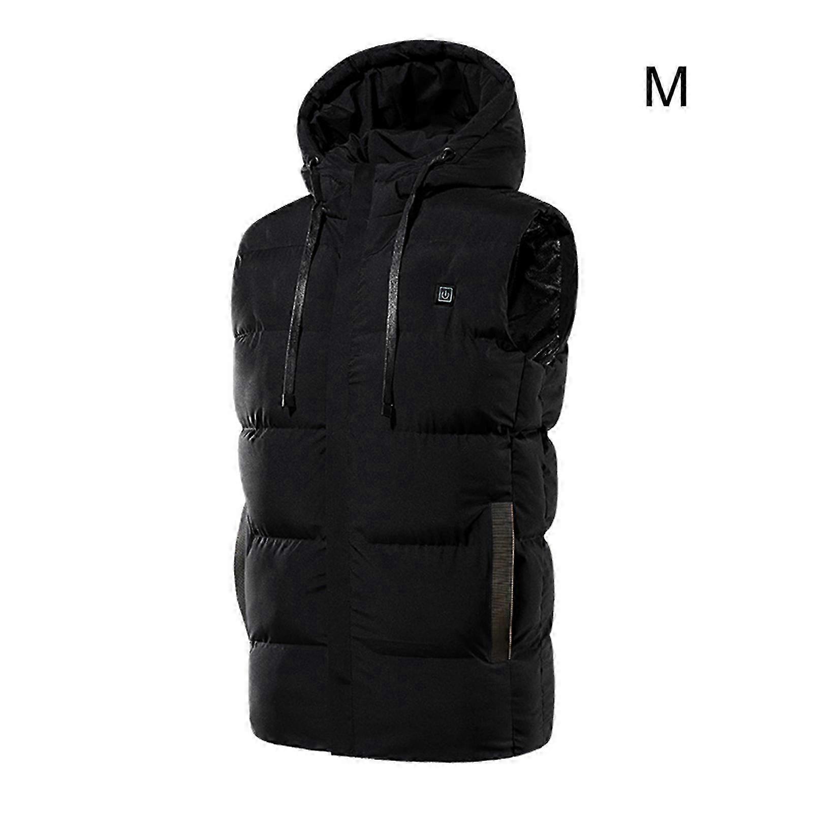 Heating USB Rechargeable, Four-Zone Warmth, Three-Speed Temperature Control - Men's Hooded Grey L Vest -