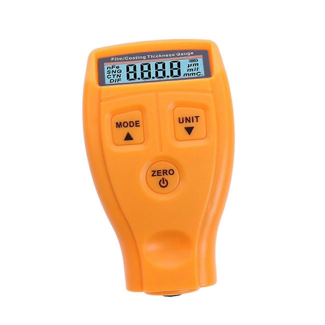 Coating Thickness Gauge Digital Micrometer for Car Measurement Compact Ultrasonic Film Tester with Display Includes and Bases Yellow